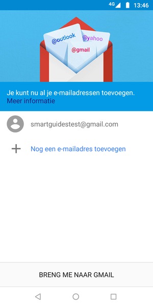Selecteer BRENG ME NAAR GMAIL
