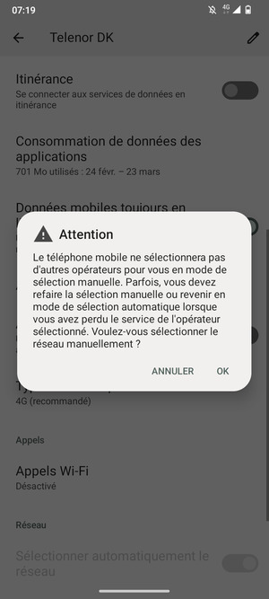 Sélectionnez OK