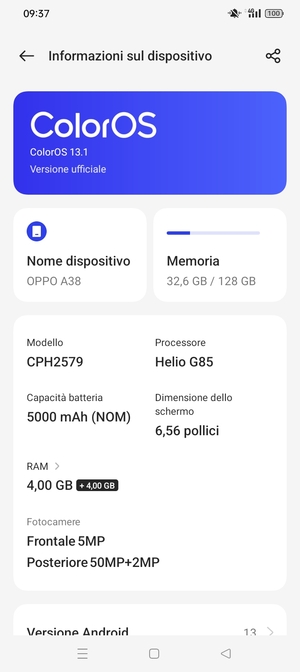 Seleziona ColorOS