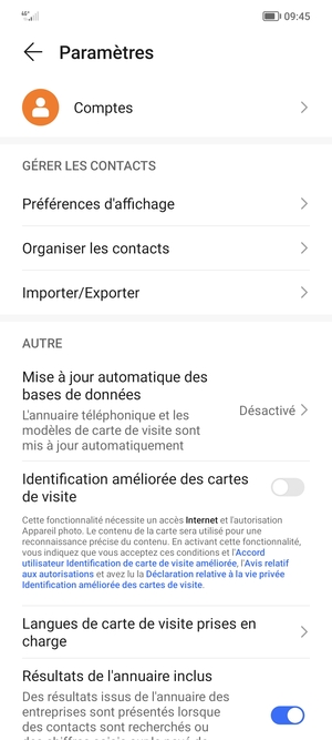 Sélectionnez Importer/Exporter