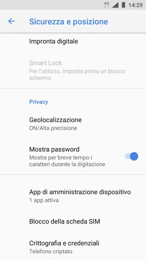 Scorri e seleziona Geolocalizzazione