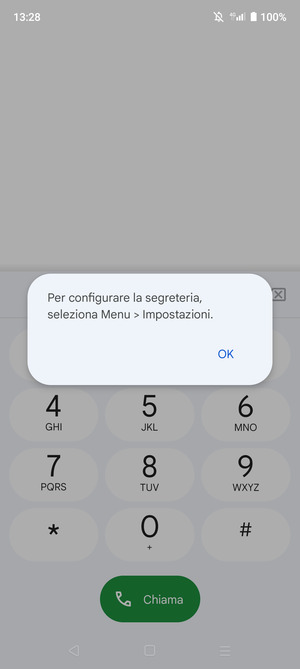 Se la segreteria telefonica non è configurata, seleziona OK
