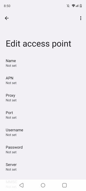 Enter MMS information