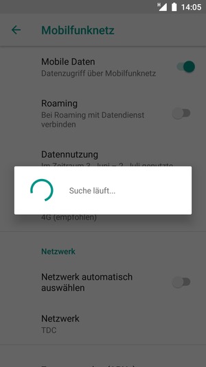 Warten Sie, bis die Suche abgeschlossen ist