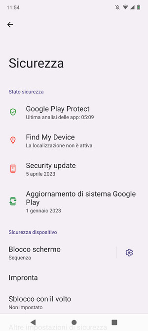 Il tuo telefono è ora protetto dal blocco schermo