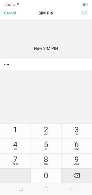 Enter your New SIM PIN and select OK