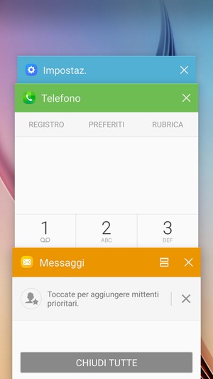 Seleziona CHIUDI TUTTE