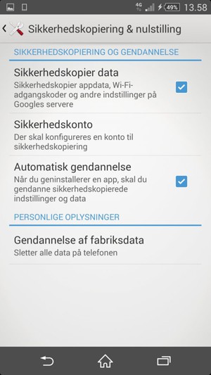 Vælg Sikkerhedskonto