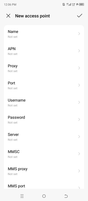 Enter MMS information