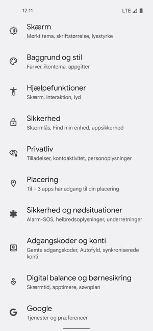 Scroll til og vælg Placering