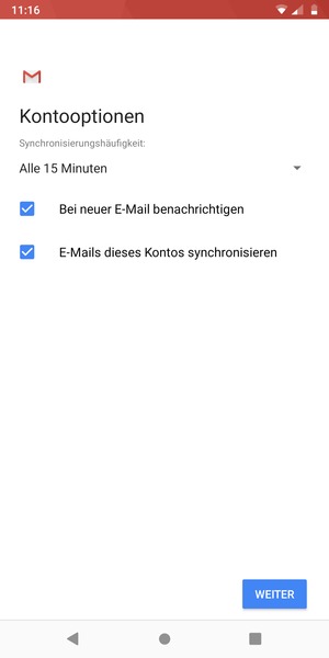 Wählen Sie WEITER