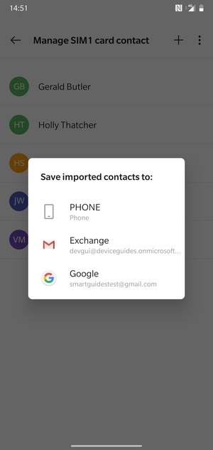 Select your Google account