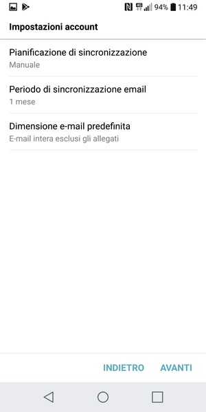 Seleziona AVANTI