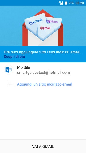 Seleziona VAI A GMAIL