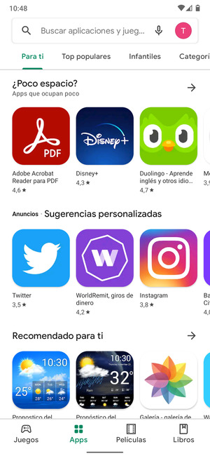 Seleccione la barra de Búsqueda