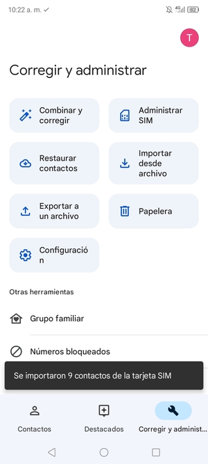 Sus contactos se guardarán en su cuenta de Google y se guardarán en su teléfono la próxima vez que Google sea sincronizado.