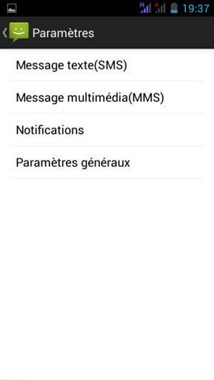 Sélectionnez Message texte(SMS)