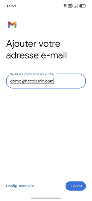 Saisissez votre Adresse e-mail et sélectionnez Suivant