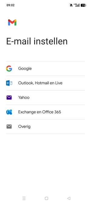 Selecteer Exchange en Office 365