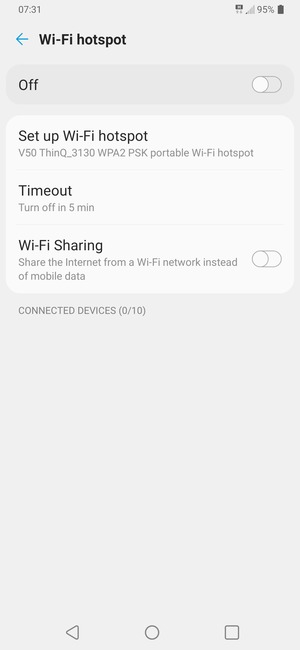 Select Set up Wi-Fi hotspot