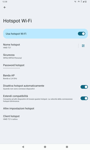 Il tablet è ora pronto per essere usato come modem