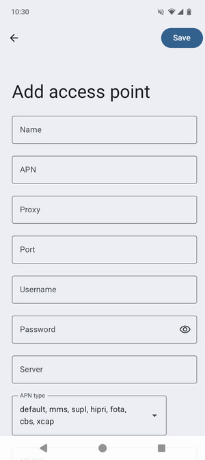 Enter MMS information