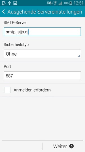 Deaktivieren Sie das Kontrollkästchen Anmelden erfordern und wählen Sie Weiter