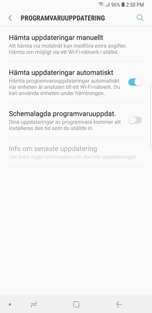 Välj Hämta uppdateringar manuellt