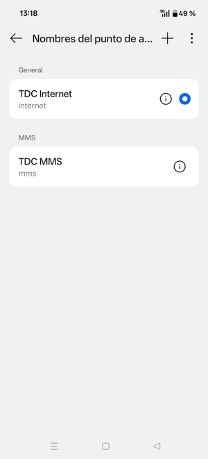 El teléfono ha sido configurado para MMS
