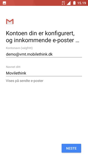 Gi kontoen din et navn, og skriv inn navnet ditt. Velg NESTE