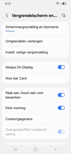 Uw telefoon is nu beveiligd met een schermvergrendeling