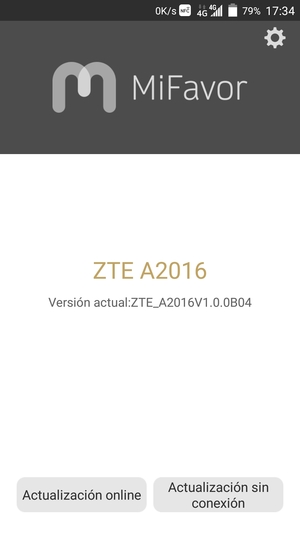 Seleccione Actualización online
