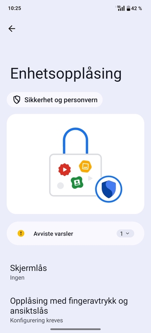 Velg Skjermlås