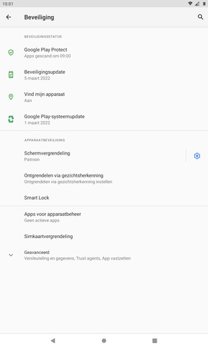 Uw tablet is nu beveiligd met een schermvergrendeling