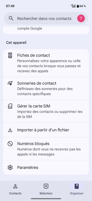 Faites défiler et sélectionnez  Gérer la carte SIM