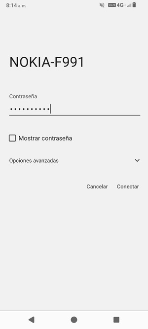 Introduzca la contraseña de Wi-Fi y seleccione Conectar