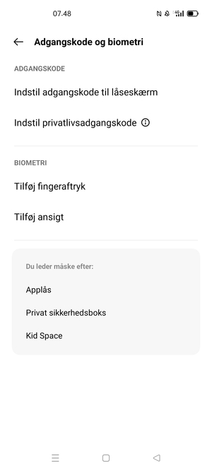 Vælg Indstil adgangskode til låseskærm