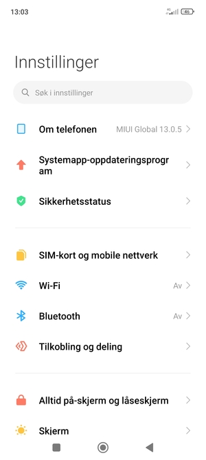 Velg SIM-kort og mobile nettverk