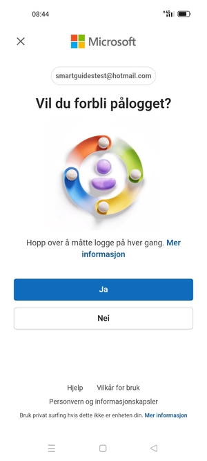 Velg ønsket alternativ