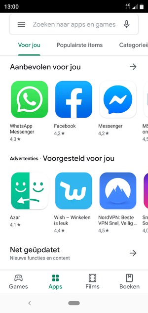 Selecteer de zoekbalk