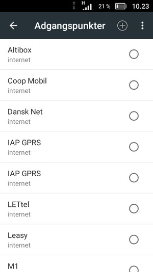 Vælg Menu-knappen
