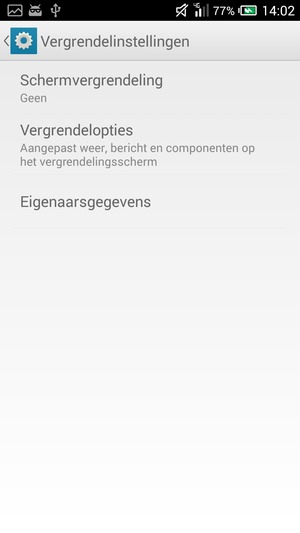 Selecteer Schermvergrendeling
