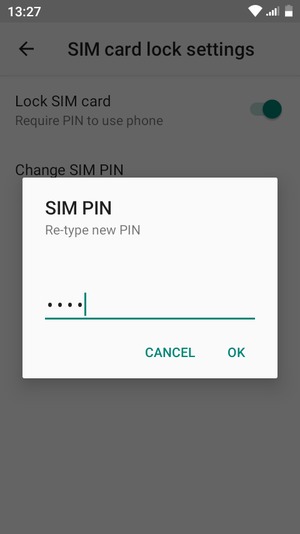 Confirm your new SIM PIN and select OK