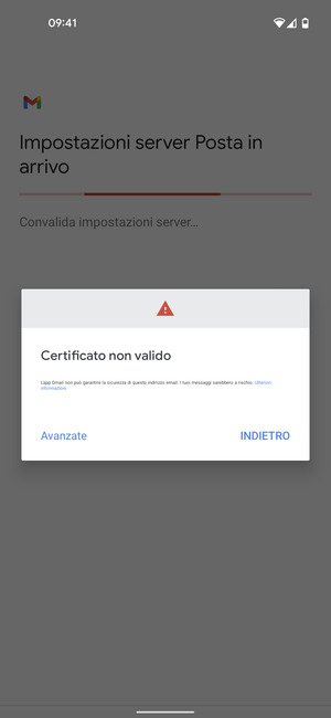 Seleziona INDIETRO