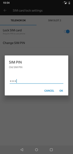 Enter your Old SIM PIN and select OK