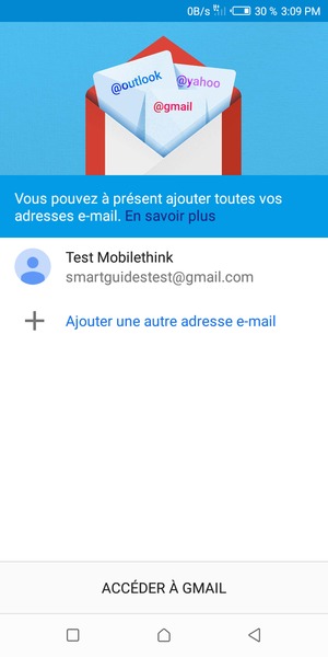 Sélectionnez ACCÉDER À GMAIL