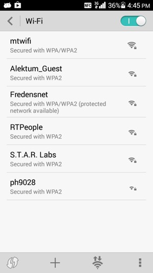 Select the wireless network you want to connect to