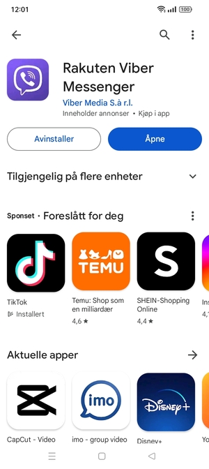 Velg Åpne