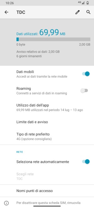 Scorri e seleziona Nomi punti di accesso