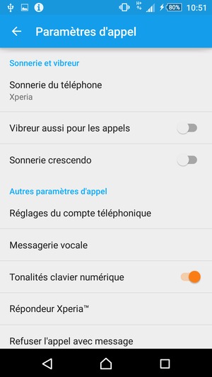 Sélectionnez Messagerie vocale